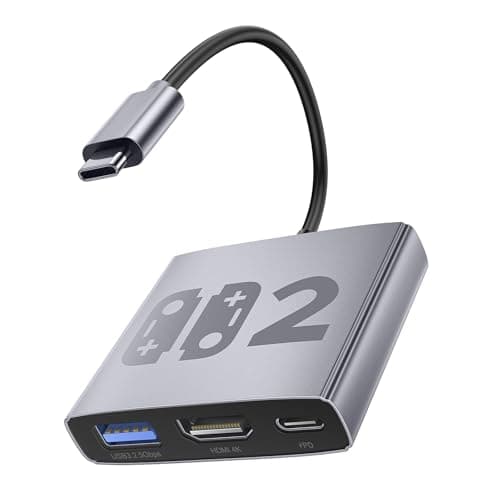 Bemkiru Aluminum Alloy 3-in-1 Switch 2 Dock, Portable TV Docking Station for Nintendo Switch 2/1/OLED/ROG Ally/Legion GO, Travel Dock Adapter with HDMI 4K@60Hz, USB 3.2, PD 100W