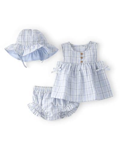 Carter's Girl 3-Piece diaper cover set, Blue Gingham, 18M