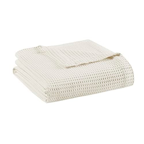 Madison Park 100% Cotton Blank...a, King(108 in x 90 in), Ivory