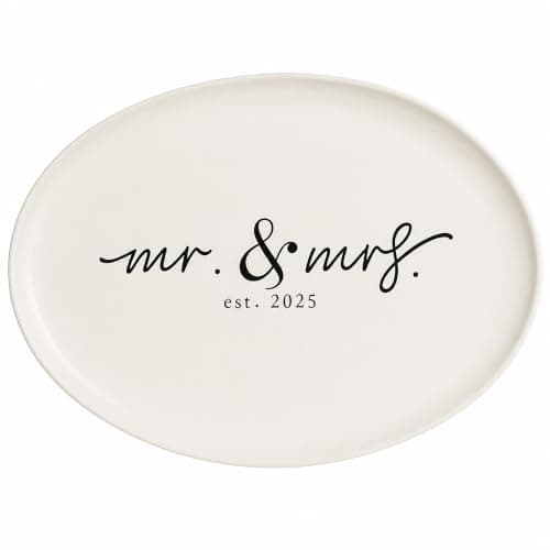 Mud Pie Mr And Mrs 2025 Platter; 12" x 17"