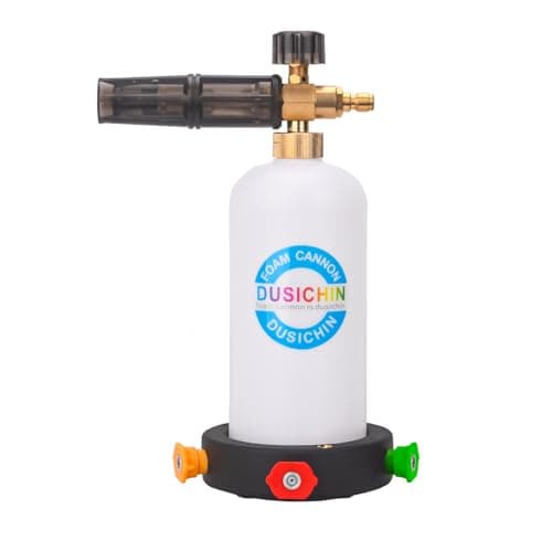 DUSICHIN Foam Cannon Snow Lance Pressure Washer Nozzle Tips Holder Container Base, 5 Power Washer Sprayer Nozzles 1/4" Quick Connect Soap Cannon 3000PSI Jet Wash DUS3001