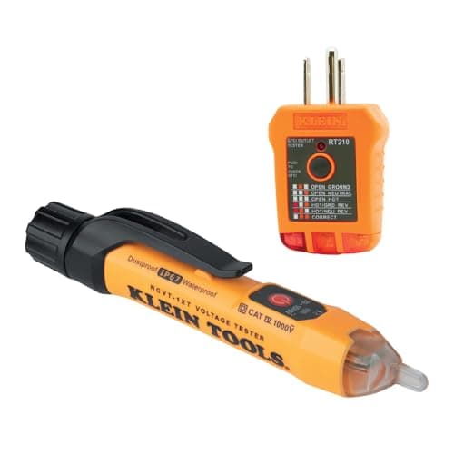 Klein Tools NCVT1XTKIT Non-Contact Low Voltage Tester Pen & GFCI Outlet Kit $20