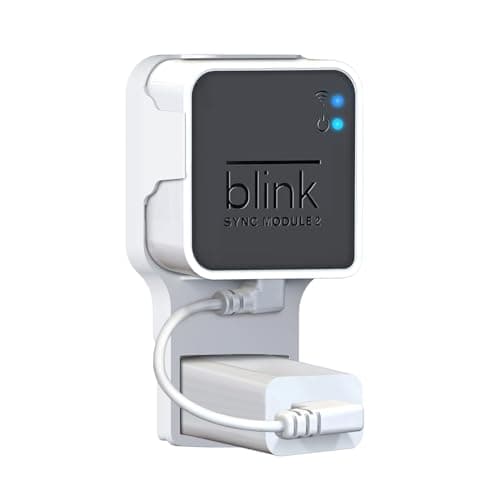 Kidjoyo Wall Mount for Blink Sync Module 2 with Short Cable - Save Space - No Messy Wires - Easy Move Mount Bracket Holder for Blink Outdoor Indoor Security Camera