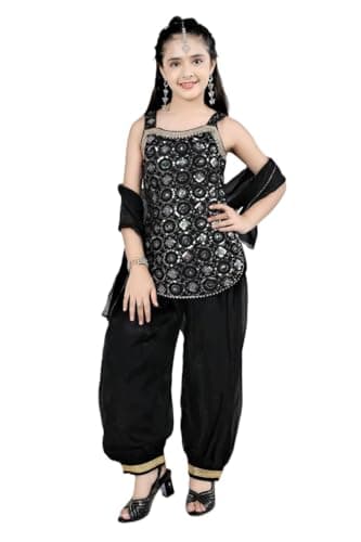 CLOTH ADDA Indian Ethnic Girls Traditional Kurta Salwar Kameez Dress, Embrodiery Work, 9083