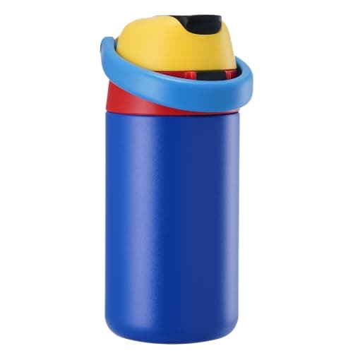 Fijinhom 12 oz Toddler Water Bottle with 2-in-1 Lid, 304 Stainless Steel Insulated Bottle, Kids Water Bottle for School Boys Girls, Leak-Proof Great for Sport, Travel & Gift, Technology Blue