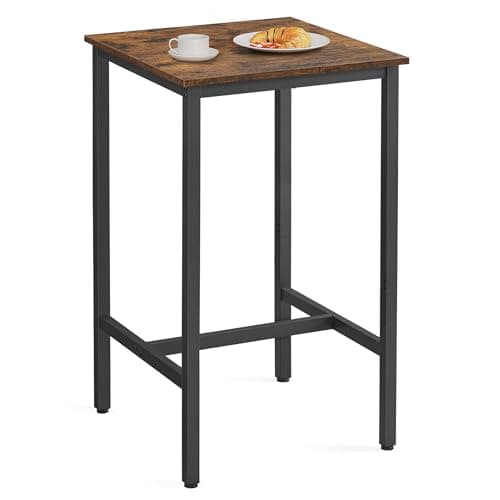 VASAGLE Bar Table, Kitchen Din...es, Rustic Brown and Ink Black