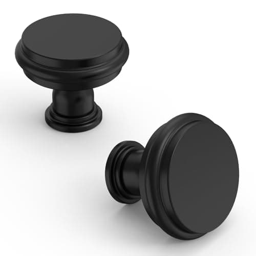 Asidrama 10 Pack Matte Black Kitchen Cabinet Knobs Cabinet Hardware Zinc Knobs for Dresser Drawers