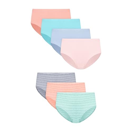 Hanes Girls' Underwear Briefs, 7-Pack, Pure Comfort Microfiber Brief Panties for Girls, Assorted