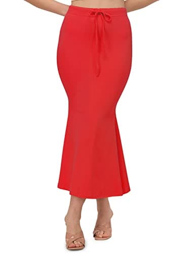 Mehrang Saree Shapewear Petticoat For Women, Cotton Blended,Petticoat,Skirts For Women,Shape Wear Dress For Saree XX-Large Red