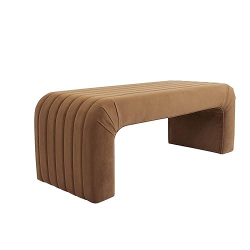 HomePop Arch Channel Bench|Ben...Furniture - Rust Orange Velvet
