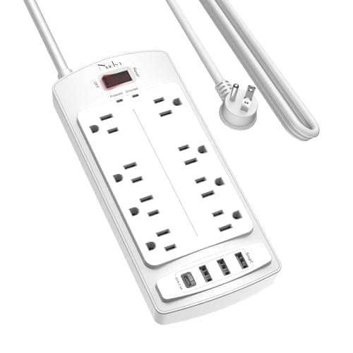 [Prime] $12.99* | 10' Nuetsa Flat Plug Extension Cord w/ 8 Outlets & 4 USB Ports at Amazon