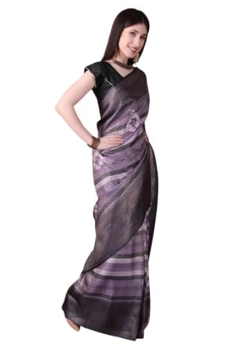Women's Kanjivaram Silk Saree with Unstitch Blouse Piece Partywear/Wedding For Women Saree (Lavender)