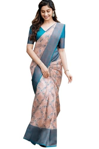 Banarasi Soft Silk Saree for Women –Traditional Indian Saree with Zari Weaving Elegant Festive & Wedding Wear with Blouse Piece