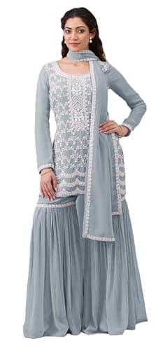 Shriva Fashion Indian Pakistani Women's Ready to wear plus size ethnic Salwar Kameez Suit for Eid Party Wedding Festivals (2960) (Light Blue, 42)