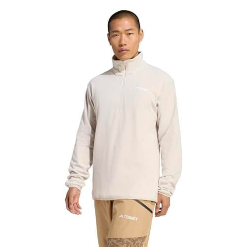 adidas Men's Terrex Multi Essentials Half-Zip Fleece Hiking Jacket, Wonder Alumina, 3X-Large