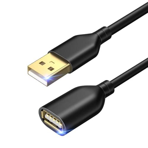 Costyle USB Extension Cable 6FT, USB Type A Male to Female 2.0 Extender Cable Cord Adapter Compatible with Controller,Keyboard, Mouse, Printer, USB Flash/Hard Drive-Black