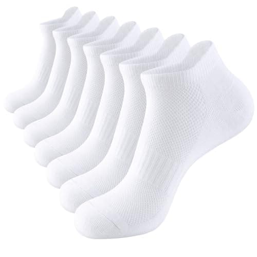 shnn 7 Pairs Womens Ankle Socks Lightweight Breathable Casual Low Cut Socks for Women With Heel Tab (Shoes Size 6-9)
