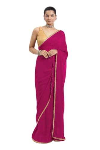 Chandrakala 1-Minute Ready To Wear saree for Women's Pre-Stitched Drape, Magenta (1445MAG)