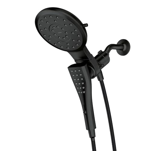 Moen Verso Matte Black Eight-Function 7" Diameter Spray Head Standard with Handshower and 72-inch Hose with Eco Performance, 220C3EPBL