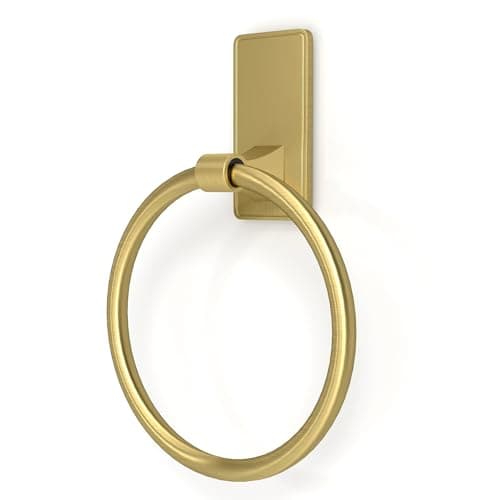 Adhesive Towel Ring, SUS304 Stainless Steel Bathroom Towel Holder, One Piece Disigned Towel Racks for Bathroom, No Drill, Gold