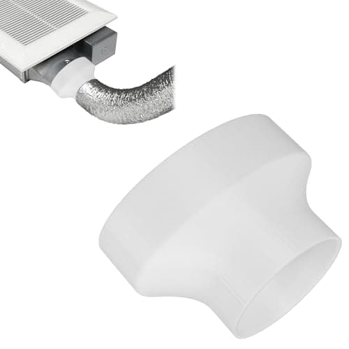 4-Inch Oval to 3-Inch Round Duct for Panasonic Exhaust Fan Adapter, Vent Reducer Connector for Bathroom Ventilation, Easy Installation (White)