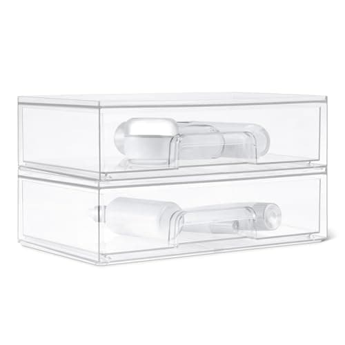 Amazon Basics Stackable Plasti...r, 12.1" x 7.6" x 3.5", 2 Pack