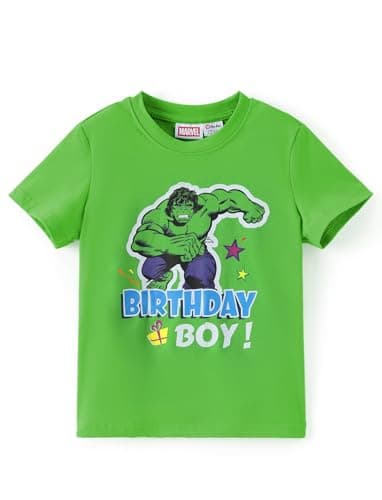 Marvel Shirts Hulk Birthday Boy Shirt Short Sleeve Toddler Boys T-Shirts Long Lasting Graphic Tops Cotton Tees Kids Summer Birthday Outfit 4-5T
