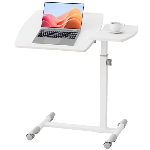 GTPLAYER Mobile Small Standing...e Computer Workstations, White