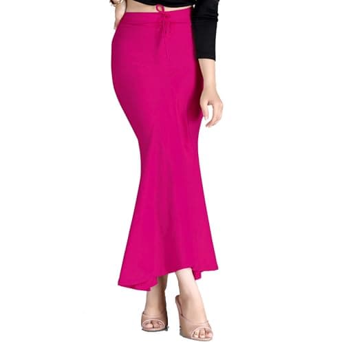 Chandrakala Cotton Saree Shapewear for Women Seamless Stretchable Mermaid Sari Shaper Petticoat Girls Magenta, Large (S117PIN4)