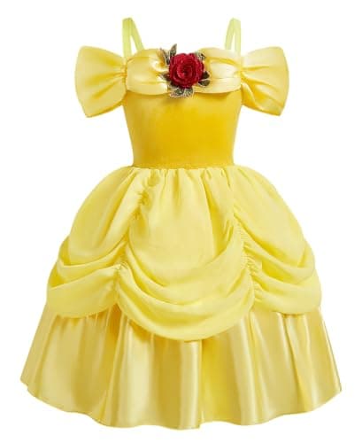 CQDY Girls Princess Dress Off Shoulder Yellow Costume