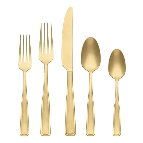 Oneida 896759 Reid Vintage Cha... Tumbled 20 Piece Flatware Set