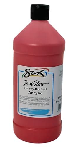 Sax Heavy Body Acrylic Paint f...rafts Use, Bright Red, 1 Quart
