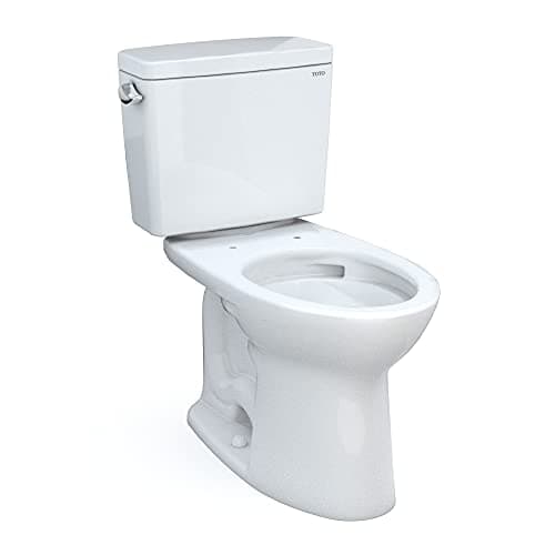 TOTO Drake Two-Piece Elongated 1.6 GPF Universal Height TORNADO FLUSH Toilet with CEFIONTECT, Cotton White - CST776CSFG#01 $290.42