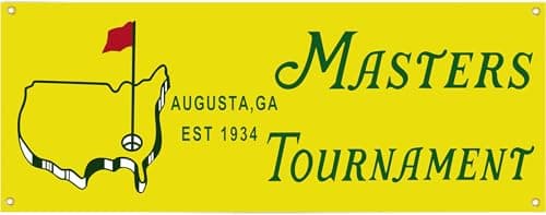 Golf Masters Tournament Augusta Banner Flag 24x72 Inche for Golf Fest Sign Poster Tapestry 6 Grommets for House Bedroom Room Garage Golf Party Decorations Indoor Outdoor Wall Lawn Yard Golf Sport Holiday Decor - Yellow
