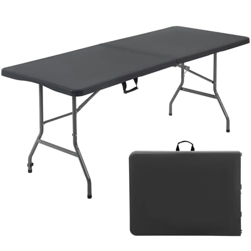 FDW 6 Foot Outdoor Dining Tabl...r Party and Wedding Use, Black