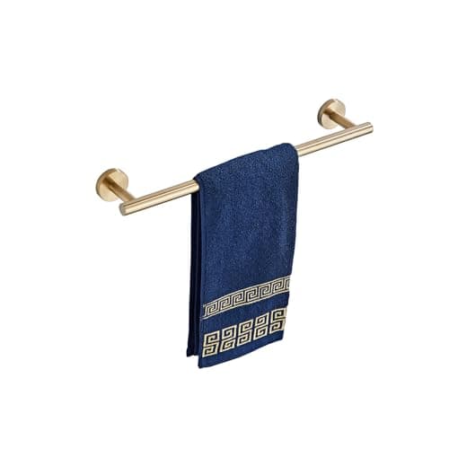 Bath Towel Bar, 12 Inch 304 Stainless Steel Thicken Towel Holder for Bathroom Wall, Towel Holder Brushed Gold Finished Wall Mount (Total Length 14-Inch)