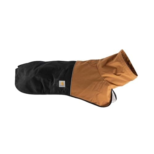 $29.63 | Carhartt Durable Dog Rain Waterproof Jacket w/ Straps (Brown/Black, Small) at Amazon