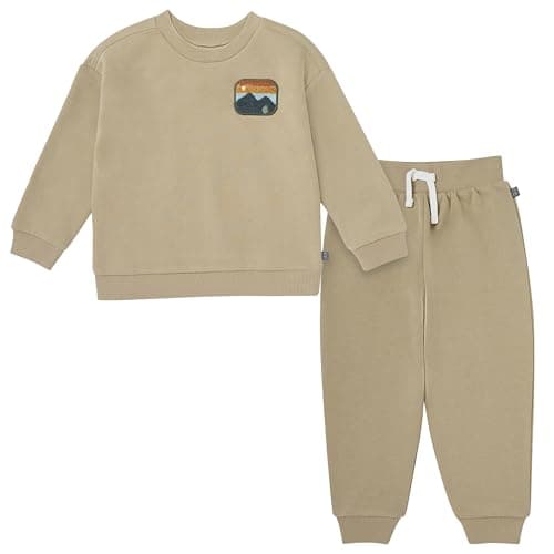 Modern Moments by Gerber Toddler Boys' Sweatshirt and Jogger Set, Olive Green, 4T