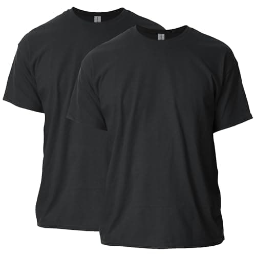 Gildan Adult Ultra Cotton T-Shirt, Style G2000, Multipack, Black (2-Pack), Large