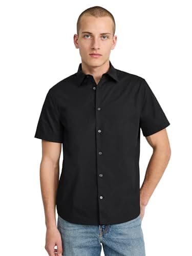 EXPRESS Men's Short Sleeve 1MX Shirt Solid Black