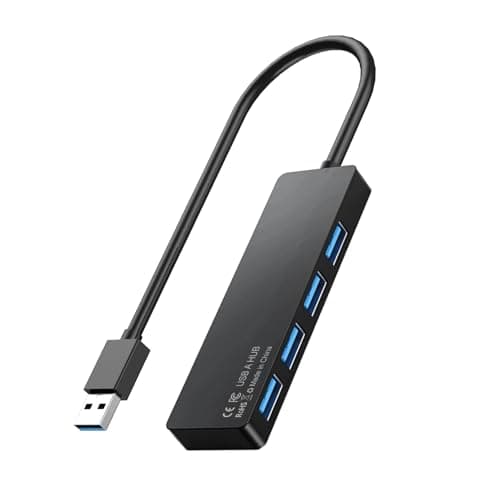 ALL- LUCKY USB 3.0 Hub, 4-Port Multiple USB A Splitter, Plug and Play USB Extender Hub for Laptop/PC/Desktop, Mouse, Keyboard, Flash Drive, U Disk, Printer, Xbox, HDD and More – 0.8FT (Not a Charger)