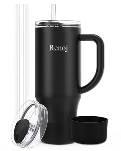 40-Ounce Renoj Stainless Steel Insulated Mug w/ Straws & Silicone Boot (Select Colors) $9.99 + Free Shipping w/ Prime or on $35+