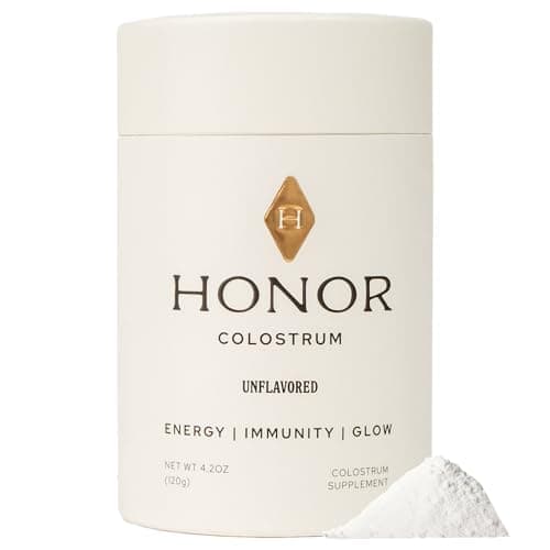 HONOR Supplements Colostrum Powder with IgG Antibodies – Unflavored Dietary Supplement, Clean Formula, Whole Food Nutrition – 60 Servings