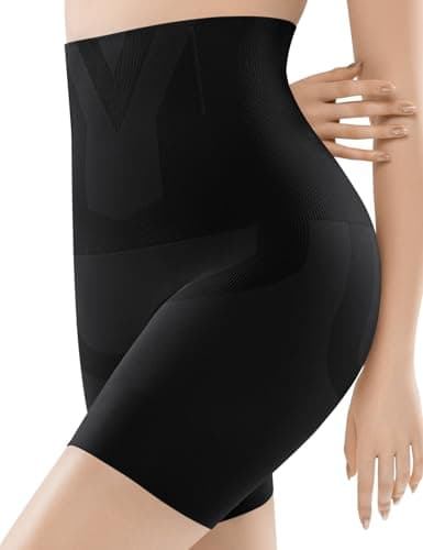 Ousmile Shapewear Tummy Control High Waist Shapewear for Women Girdle Thigh Slimmer & Seamless Shapewear Shorts Black