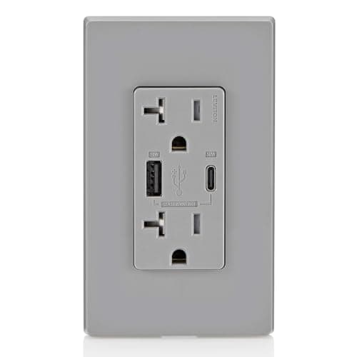 Leviton T5834-G 60W (20V@2.5A+...phones, Tablets, Laptops, Gray