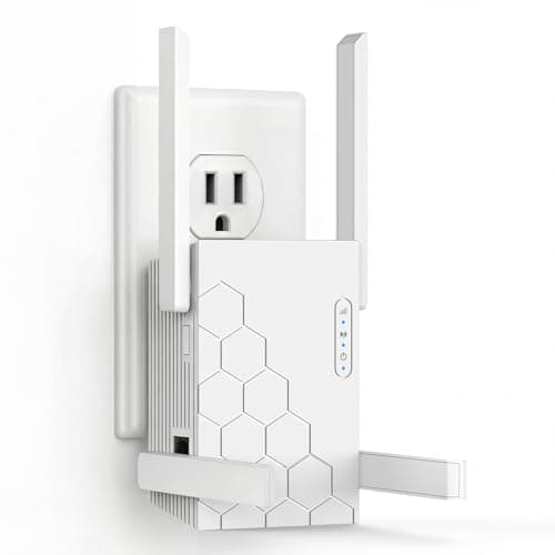 WiFi Extender Signal Booster, Dual Band 5.8GHz&2.4GHz WiFi Booster, Covers Up to 10200 Sq.ft, 1200M WiFi Repeater with One Ethernet Port, 1-Tap Setup