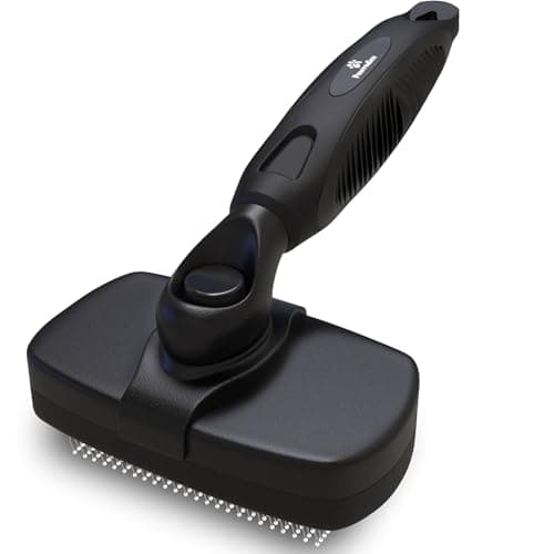 Deshedding Dog Brush for Shedding – Self Clean Cat Brush Deshedding & Grooming Tool for Long Haired and Short Haired Dogs, Slicker Brushes for Dogs, Skin-Friendly, Retractable Bristles, Easy to Clean
