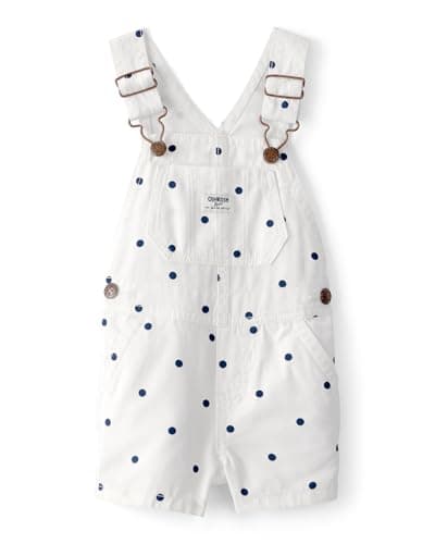 OshKosh B'Gosh Girl World's Best Overalls, White, 18M