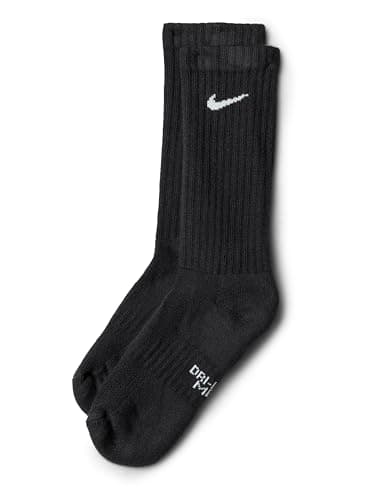 Nike Kids' Everyday Cushion Crew Socks (6 Pairs), Black/White, Medium