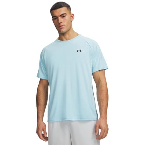 Under Armour Men's Velocity 2.0 Short Sleeve T Shirt, (494) Stream / / Black, Large
